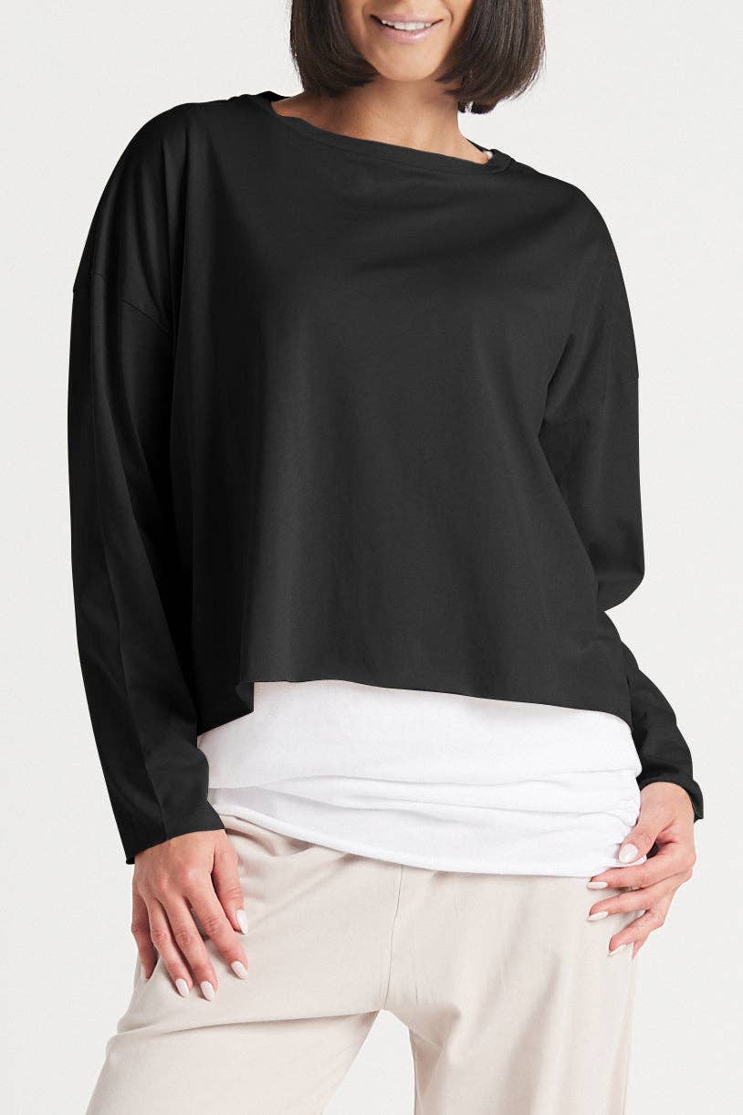 Pima Cotton Mini Luxury Boxy T-Shirt - Black: Black