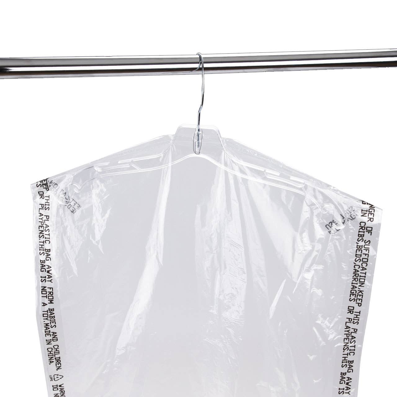 Large Clear Plastic Garment Bags - 21"W x 3"D x 72"H