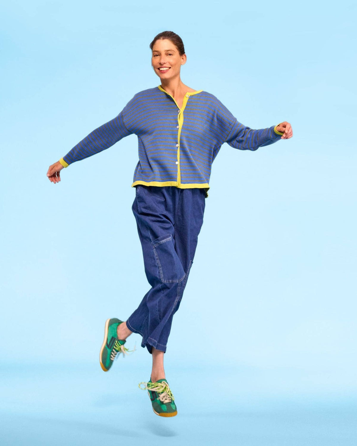 Thimble Trimmed Cardigan, Indigo: Indigo / ONE SIZE
