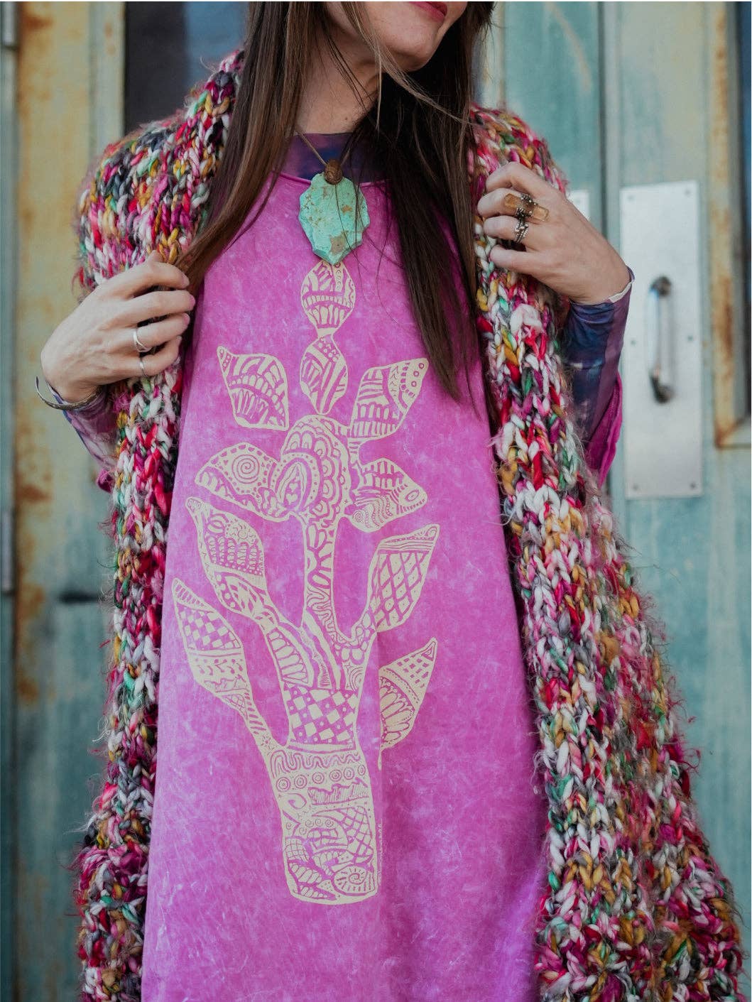 Kantha Bae Dream Tee - Pink - Boho Tee Logo Graphic