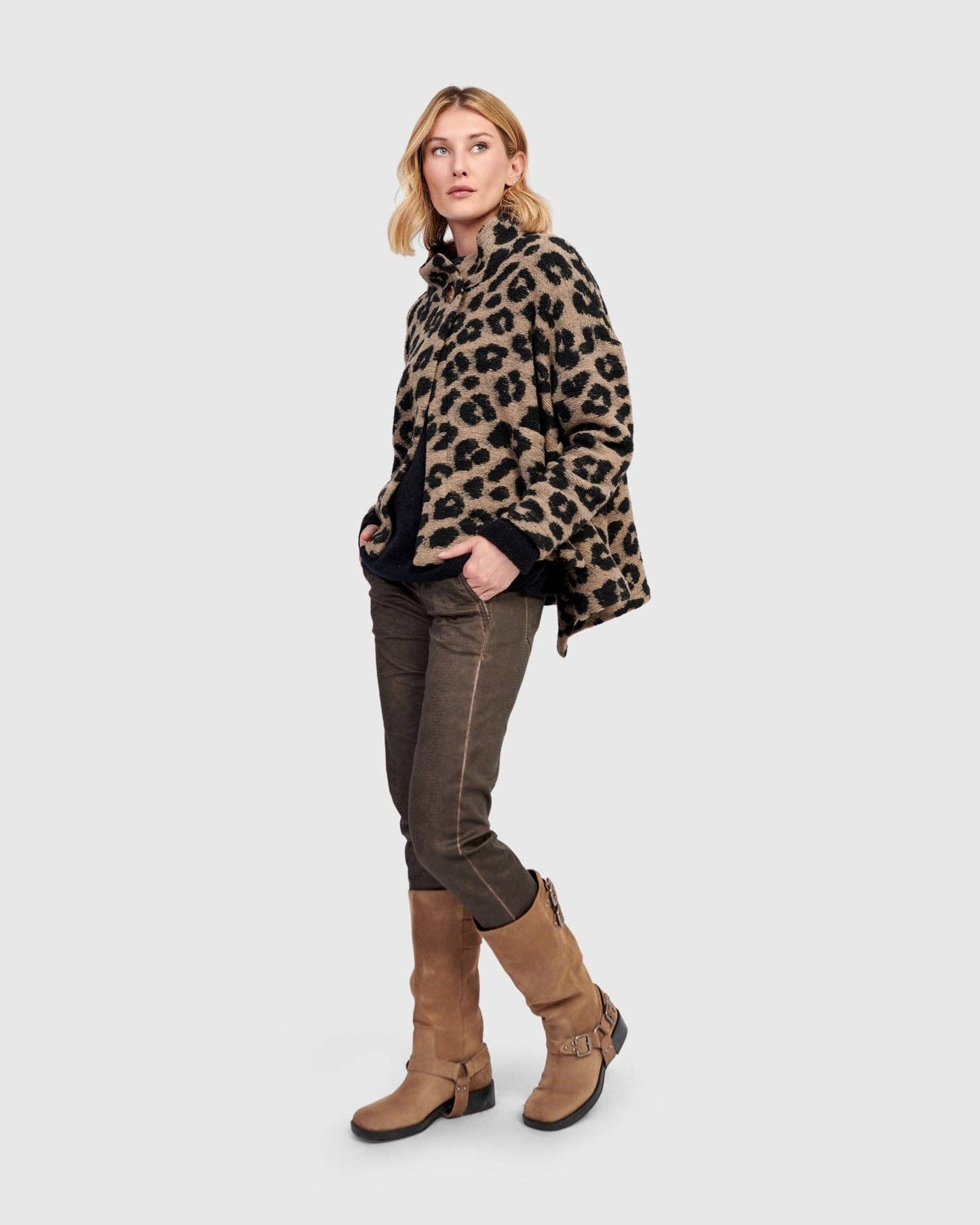 Nyx Cozy Cape Jacket, Leopard: Leopard / S (US 8-12)