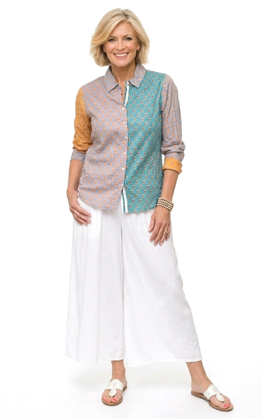CV1087 Gretchen Button Down in Gingko*: XS