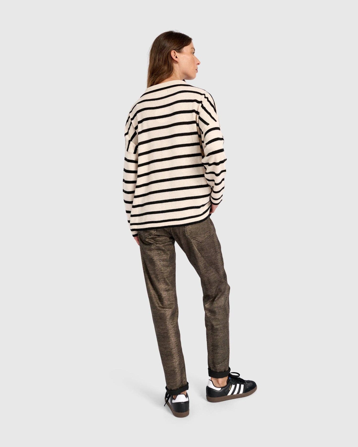 Surfside Collared Sweater, Cream Stripes: Stripes / ONE SIZE