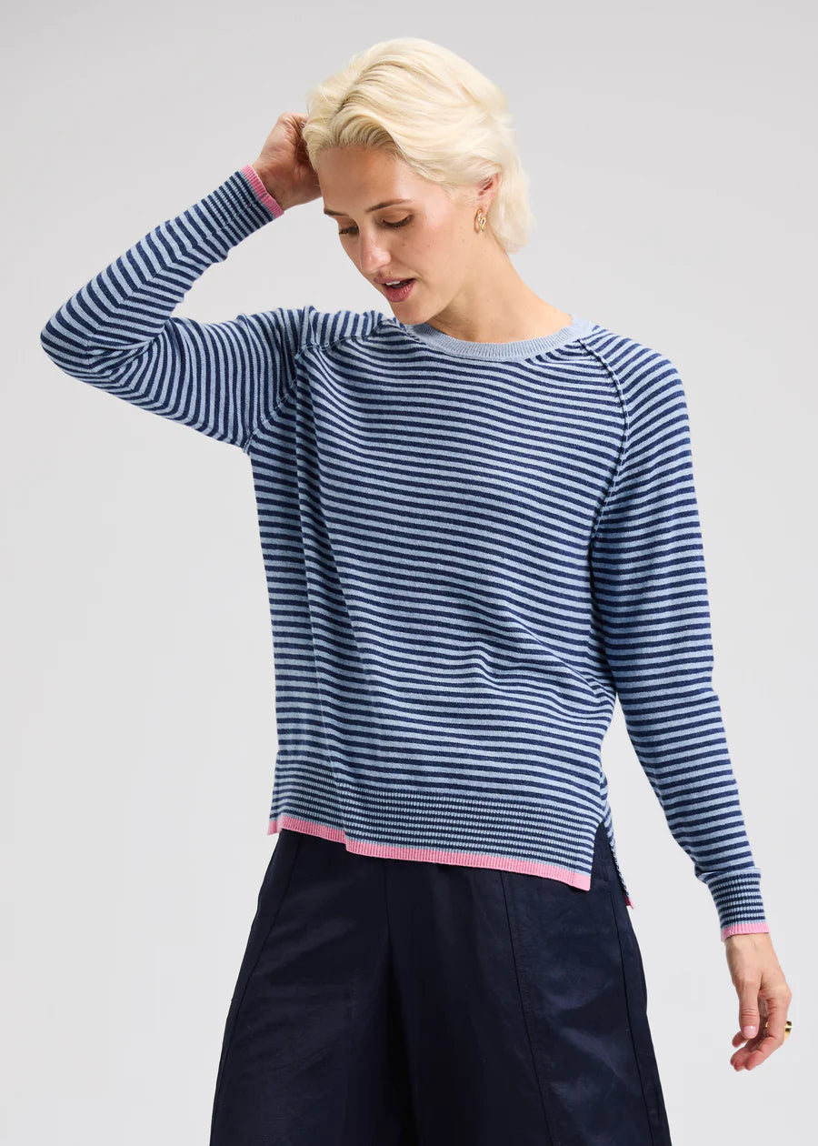 Stripe Crew Neck Sweater ZP7521U - Zaket & Plover
