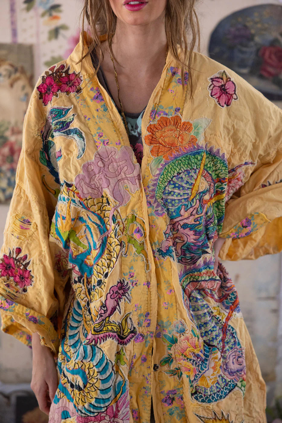 Dragon Romani Kimono 1163 - Magnolia Pearl