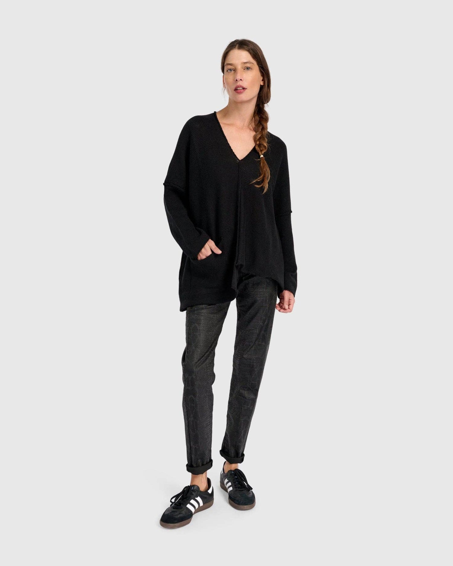 Bliss Slouchy Sweater, Black: BLACK / ONE SIZE