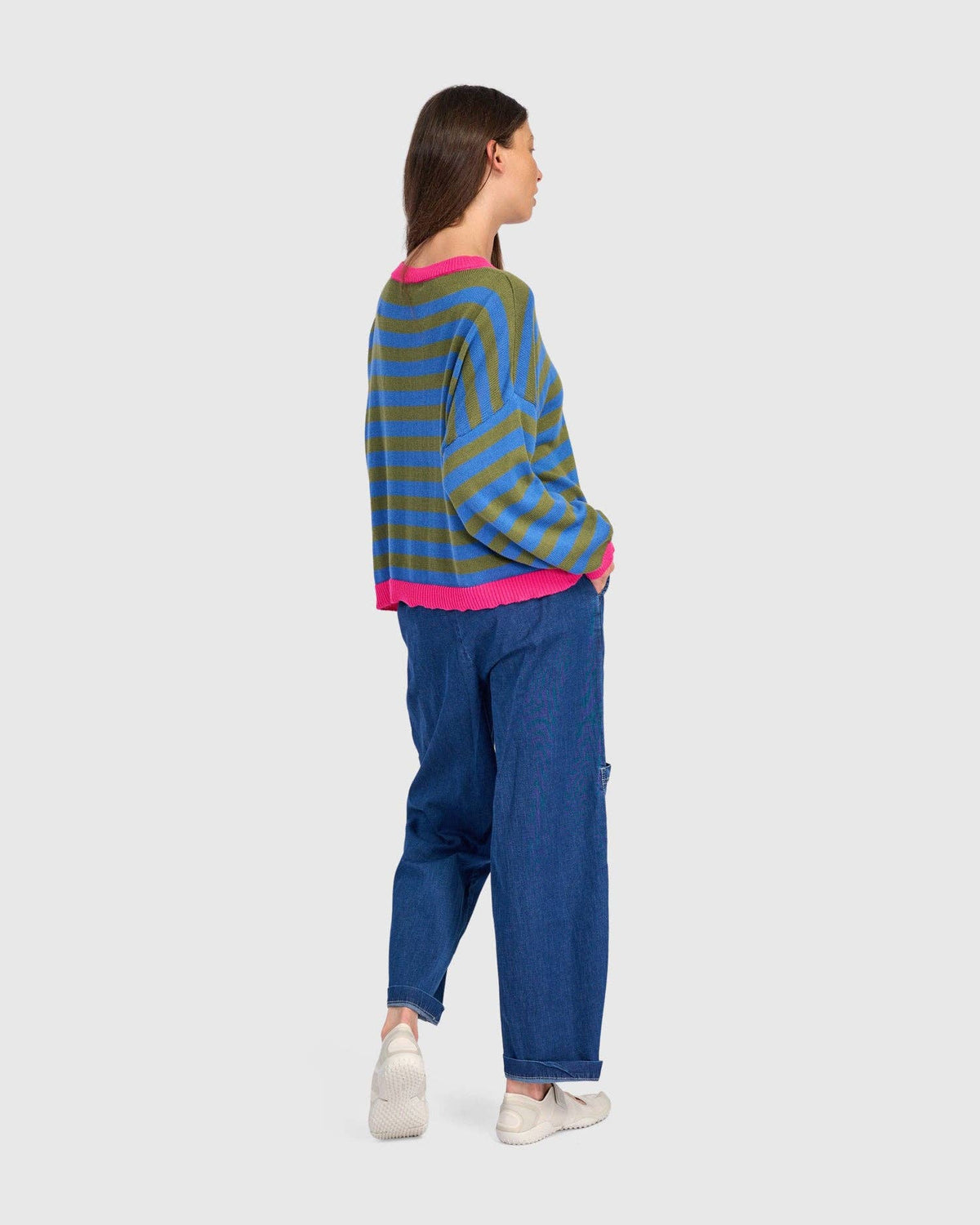 Lolly Stripe Sweater, Indigo: Indigo / ONE SIZE