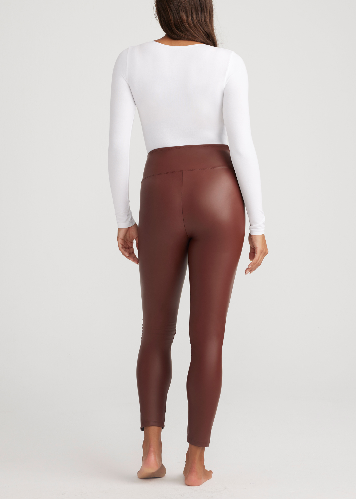 Faux Leather Shaping Legging - Yummie