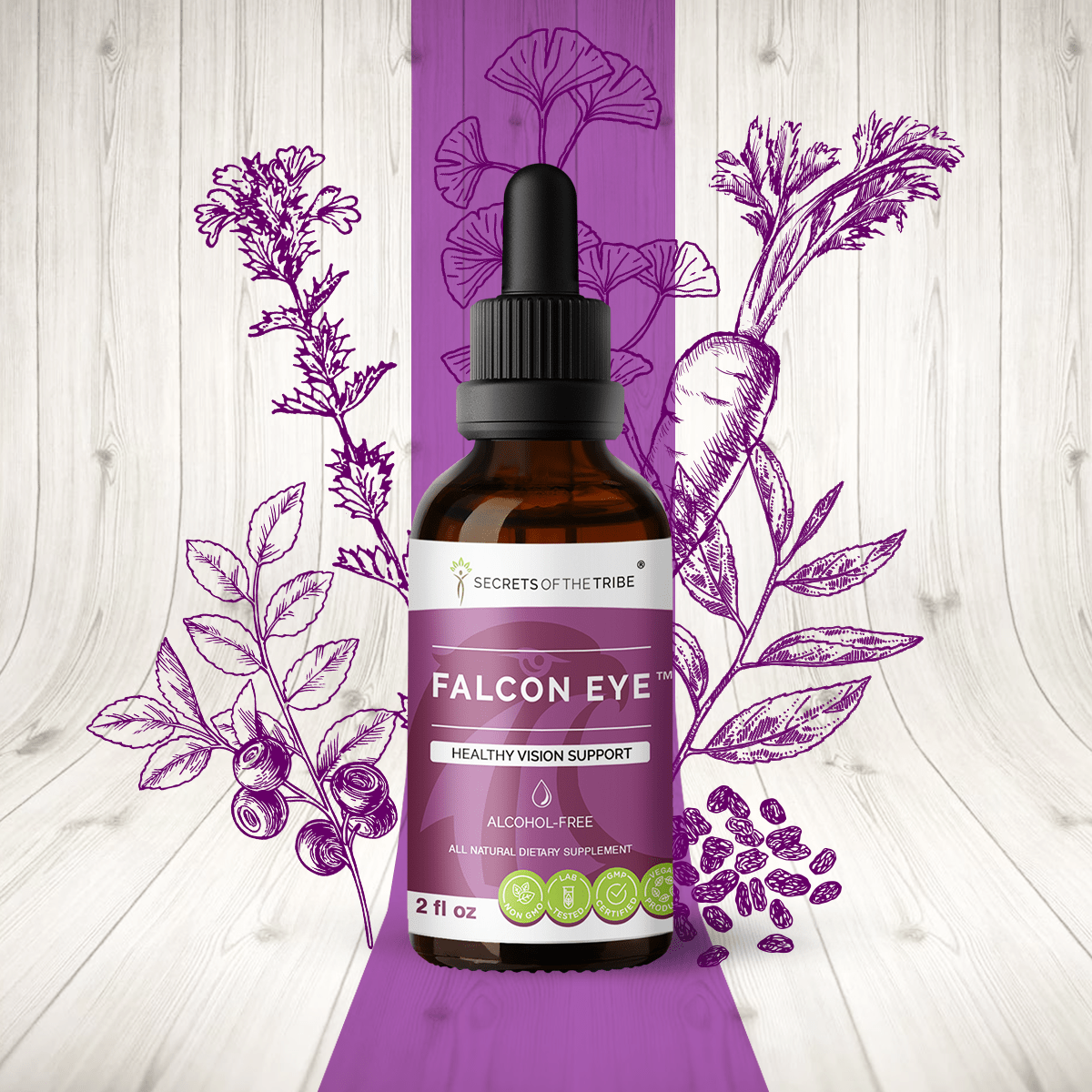 Falcon Eye Extract. Healthy Vision Support: 2 FL OZ / Alcohol-FREE