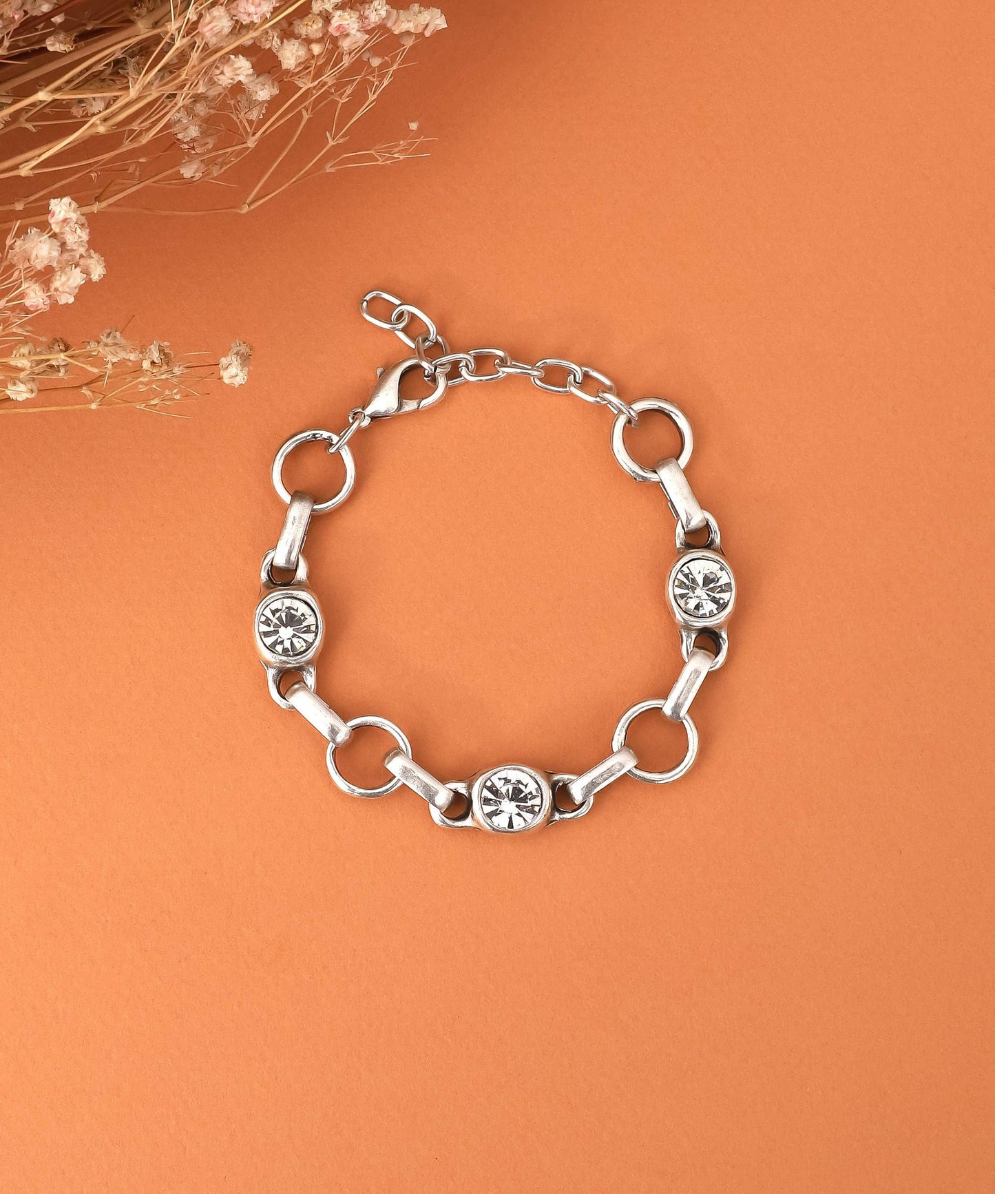 Antique Silver Bracelet….8693400876768: Silver / Antique Silver Plated Zinc / Crystal Glass Stone
