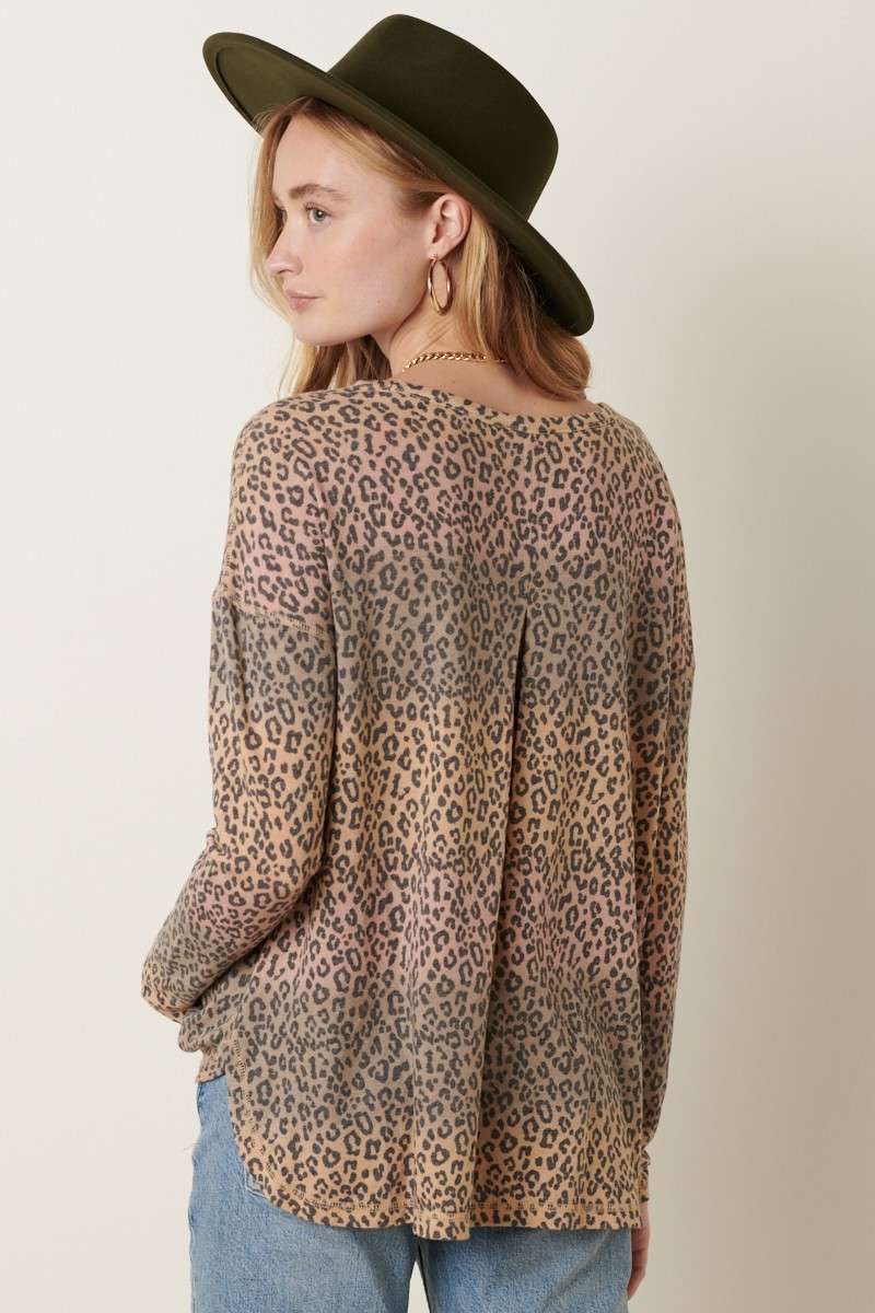 Leopard Ombre Dye Knit Top N13923