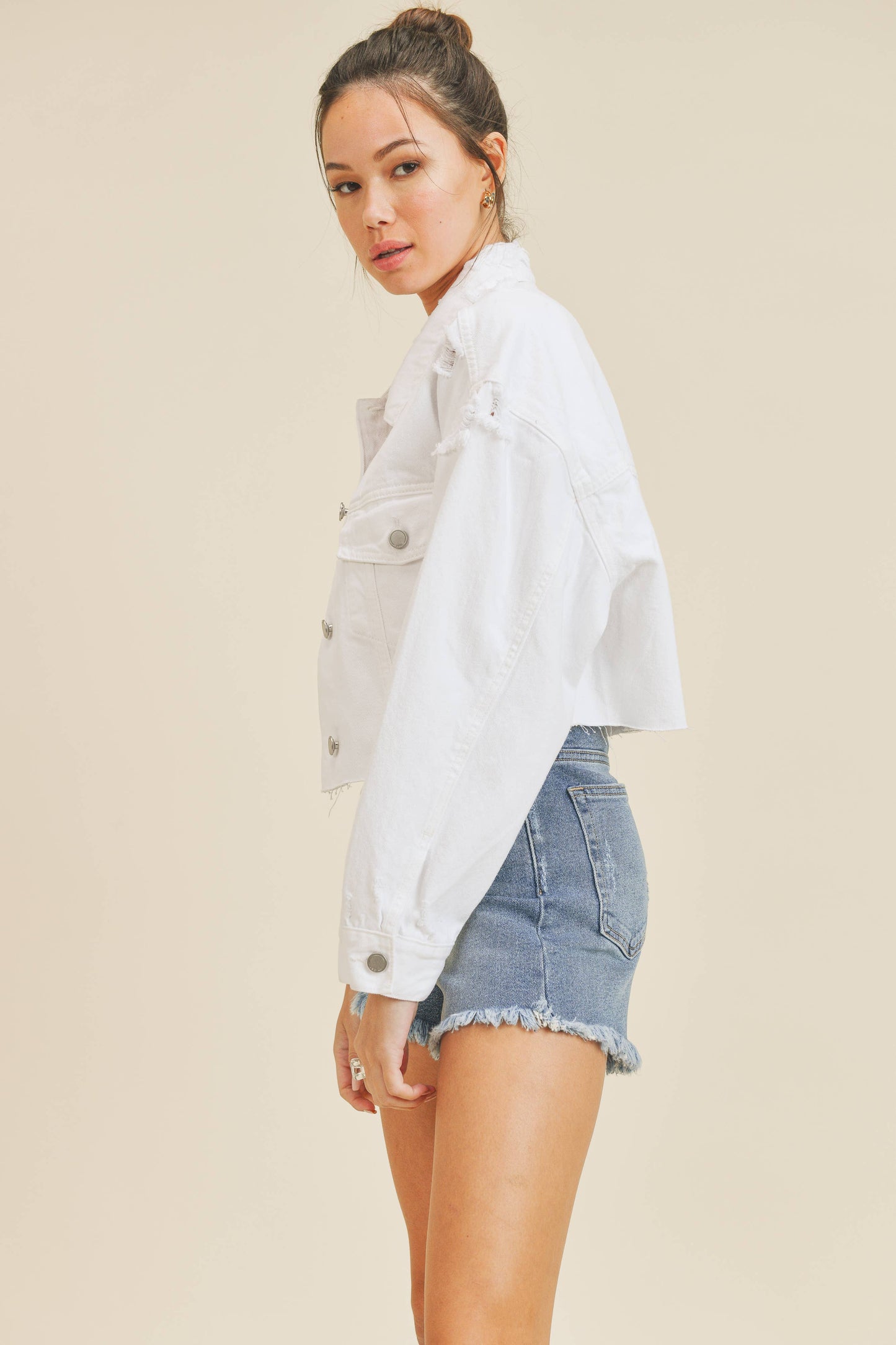 Cropped Distress Jacket DA630N
