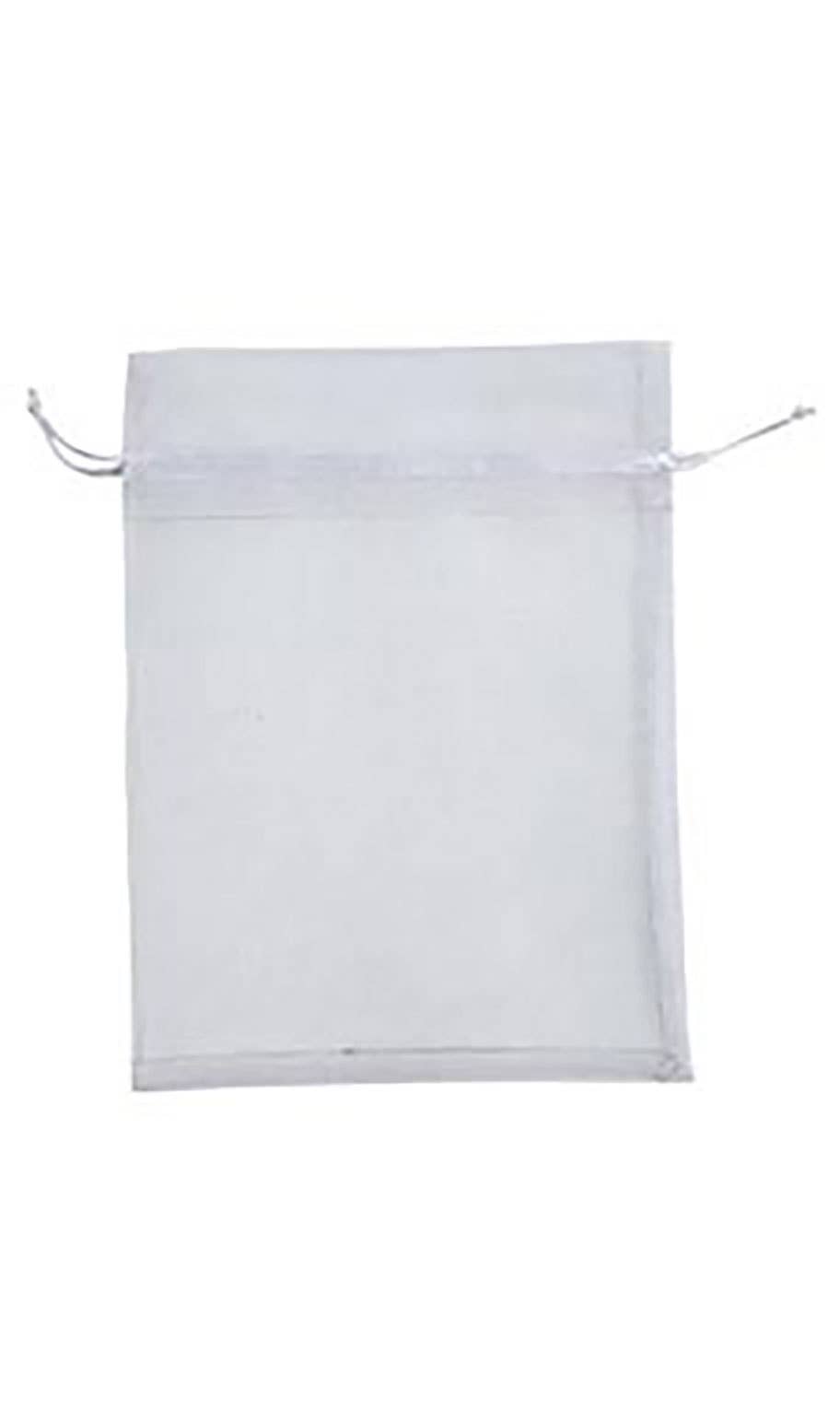 Organza Drawstring Pouch: Silver / Pack of 10 / 3" x 4"