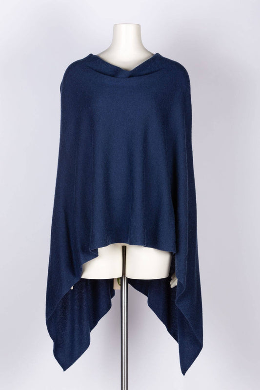 Cashmere Poncho Navy