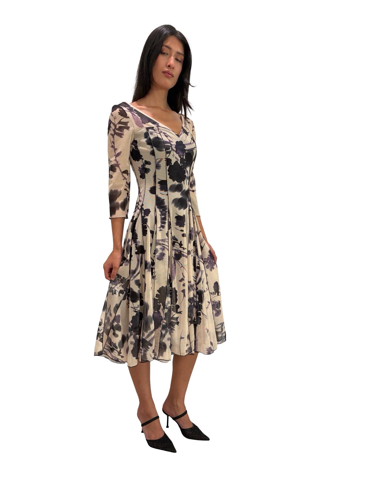 ADDISON  Fit and Flare 3/4 Sleeves Fit and flared Dress