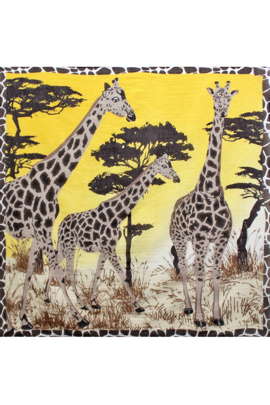 Safari Babe Bandana: Yellow Giraffe / One size