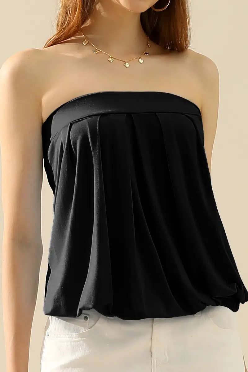 Seamless Ribbed Bandeau Top for Layering: MUSTARD / (L) 1