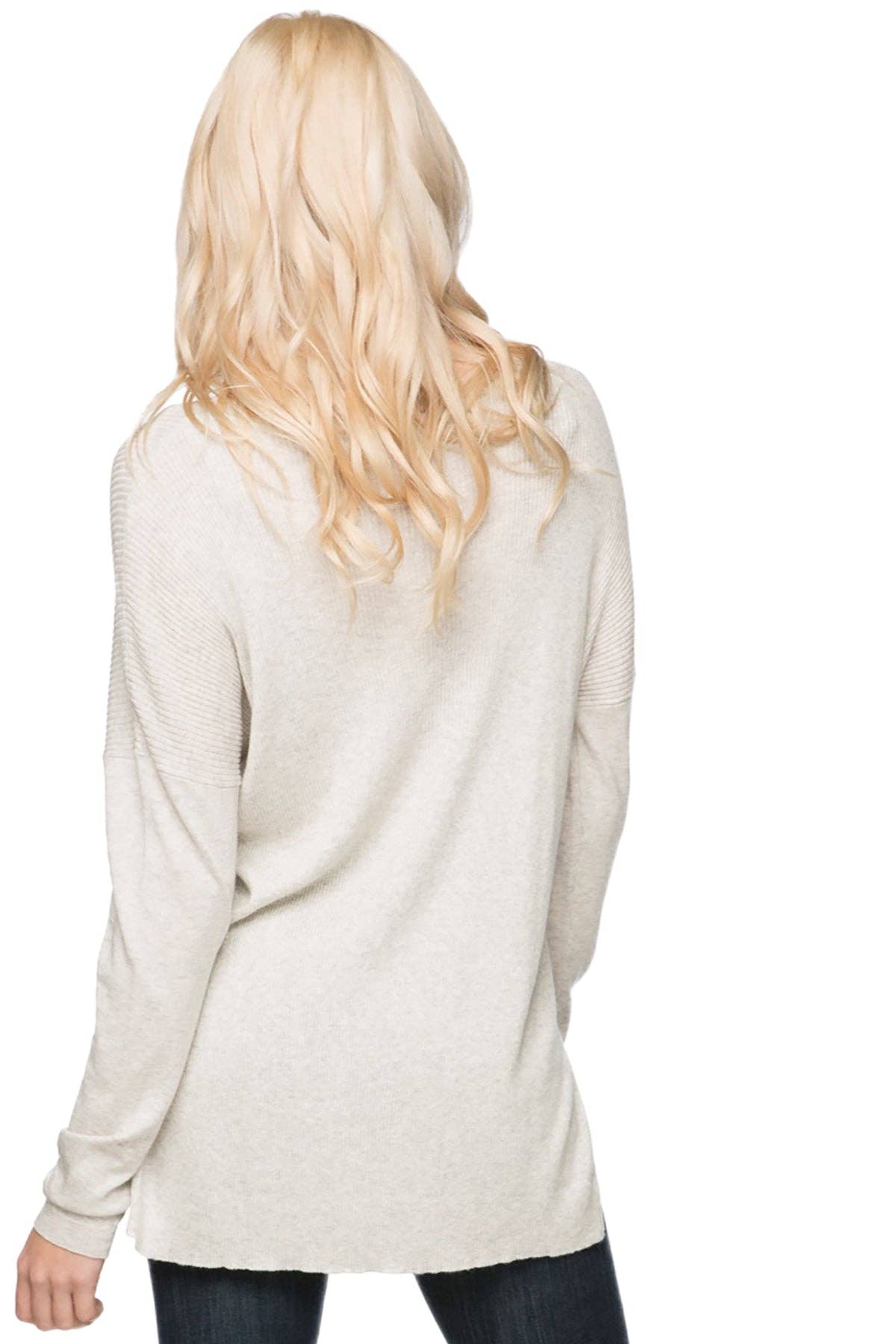 Zen Blend Emma Textured V-neck Pullover Sweater: Admiral / Zen Blend / XS/S