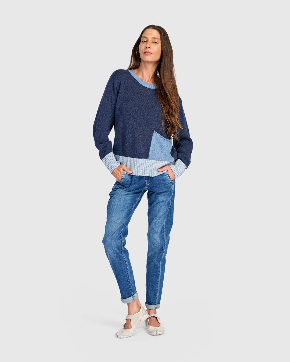 Bauble Pocket Sweater, Blue: NAVY / ONE SIZE