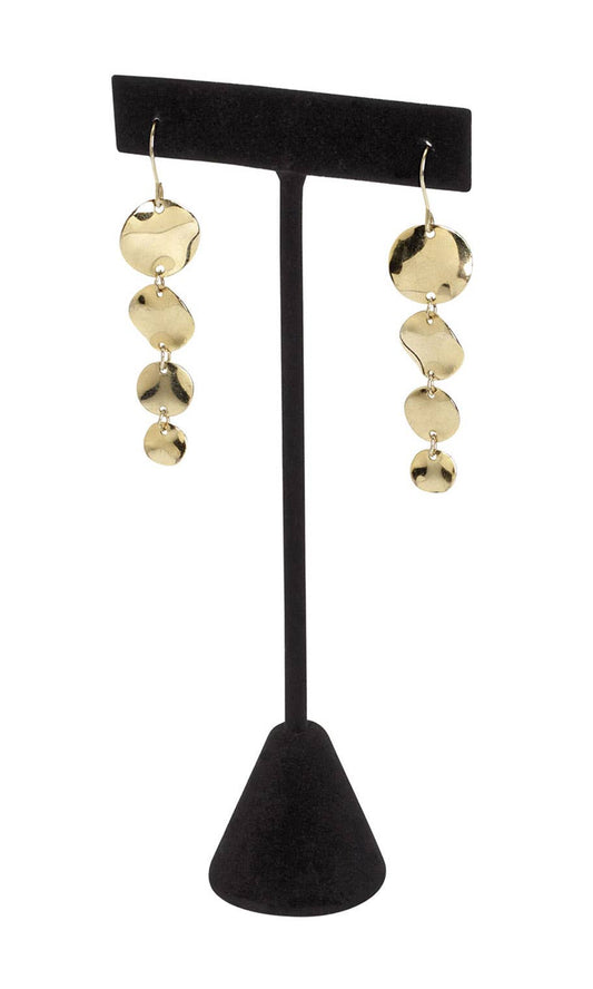 Black Velvet Earring T-Bar Display  - 6"H