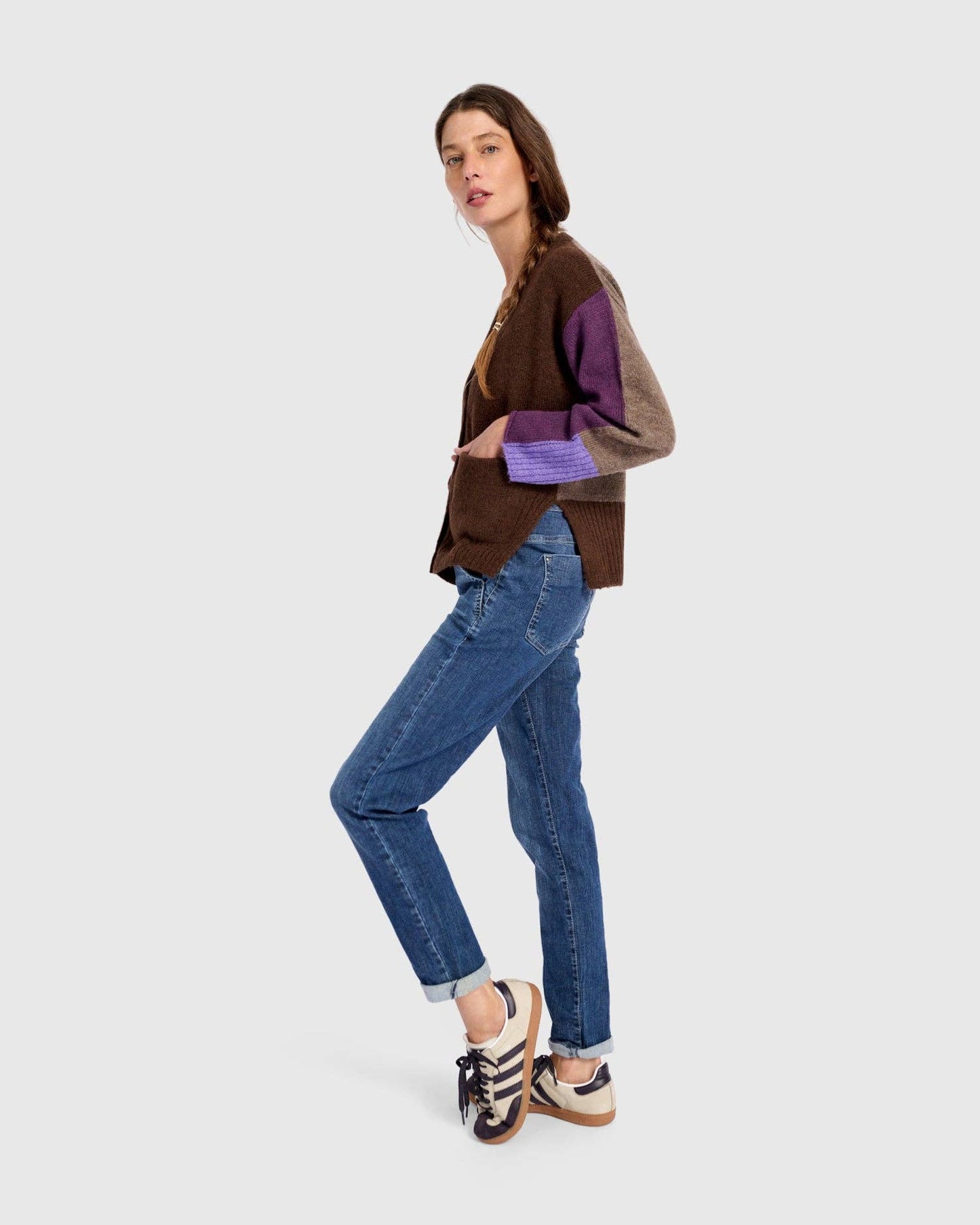 Finch Cardigan, Brown/Purple: MIX / ONE SIZE