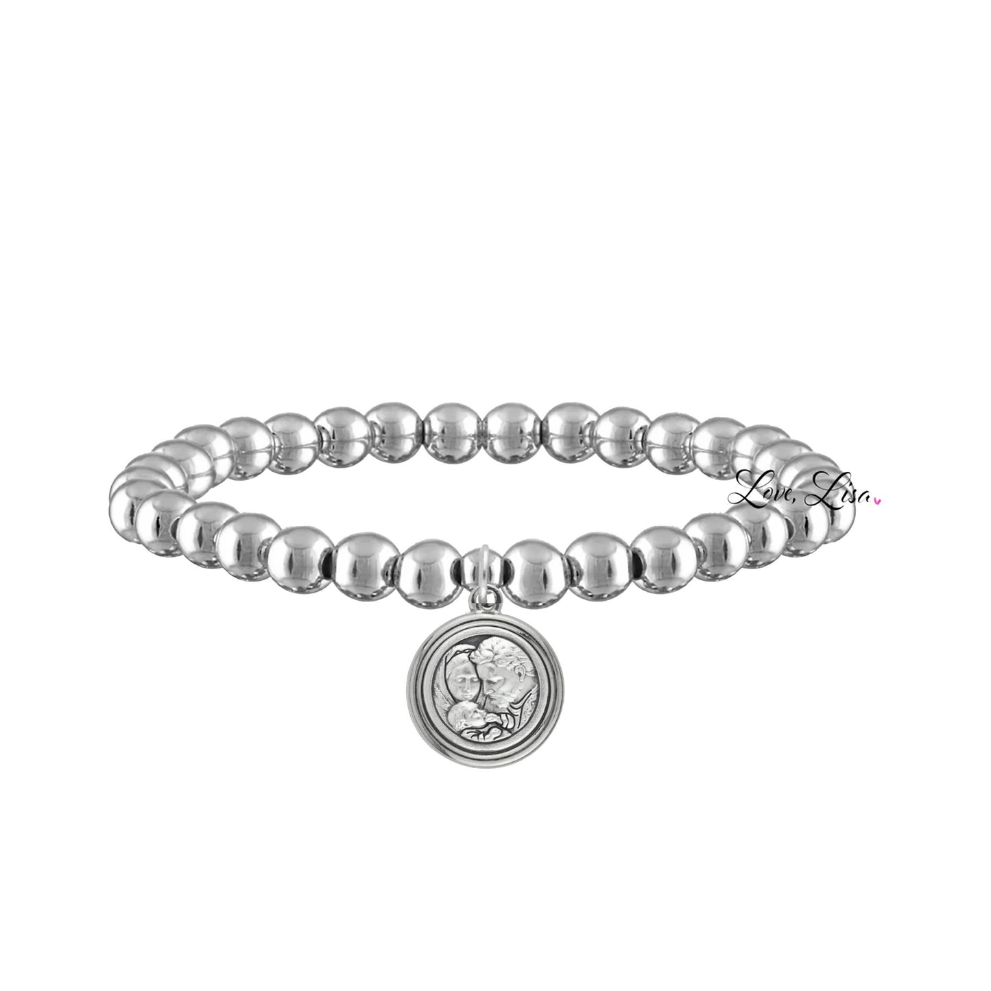 Catholic Medal Saint Stretch Bracelets  & Prayer Cards: Yellow Gold / St. Michael