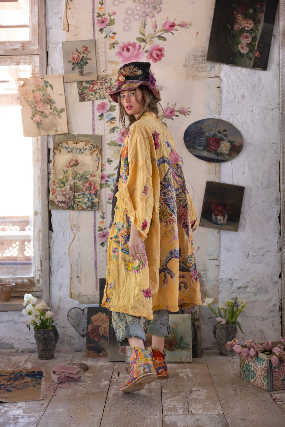 Dragon Romani Kimono 1163 - Magnolia Pearl