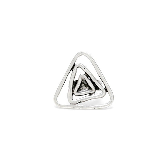 Handmade Triangle Spiral Pewter Rings - 24-404