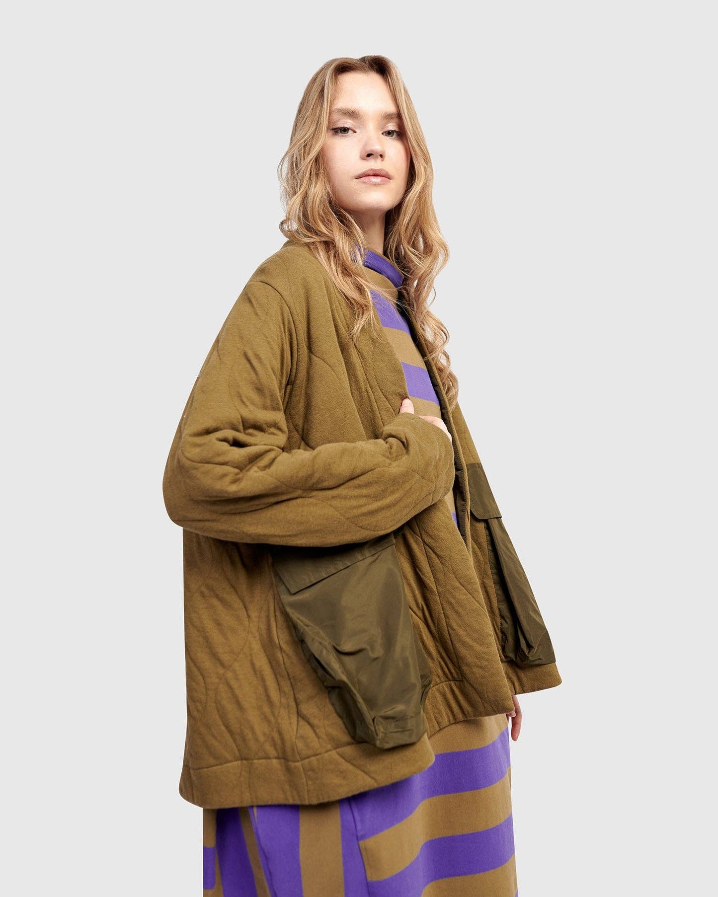 Urban Parcel Quilted Jacket, Khaki: Khaki / S (US 8-12)