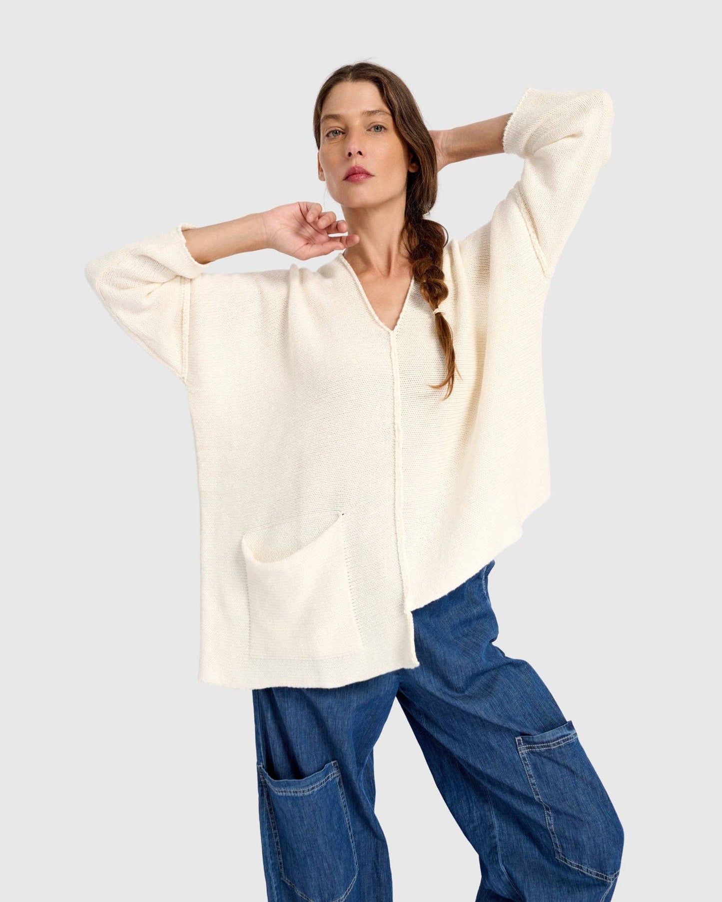 Bliss Slouchy Sweater, Cream: Cream / ONE SIZE