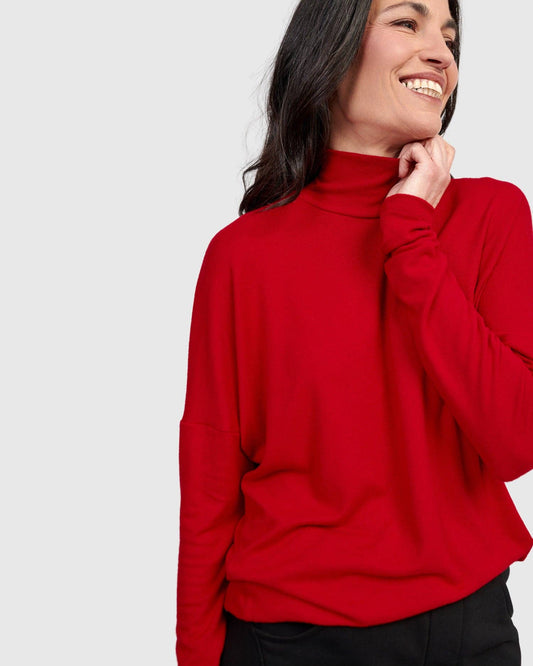 Soft Knit Turtleneck, Red: Red / 0 (US 4-6)
