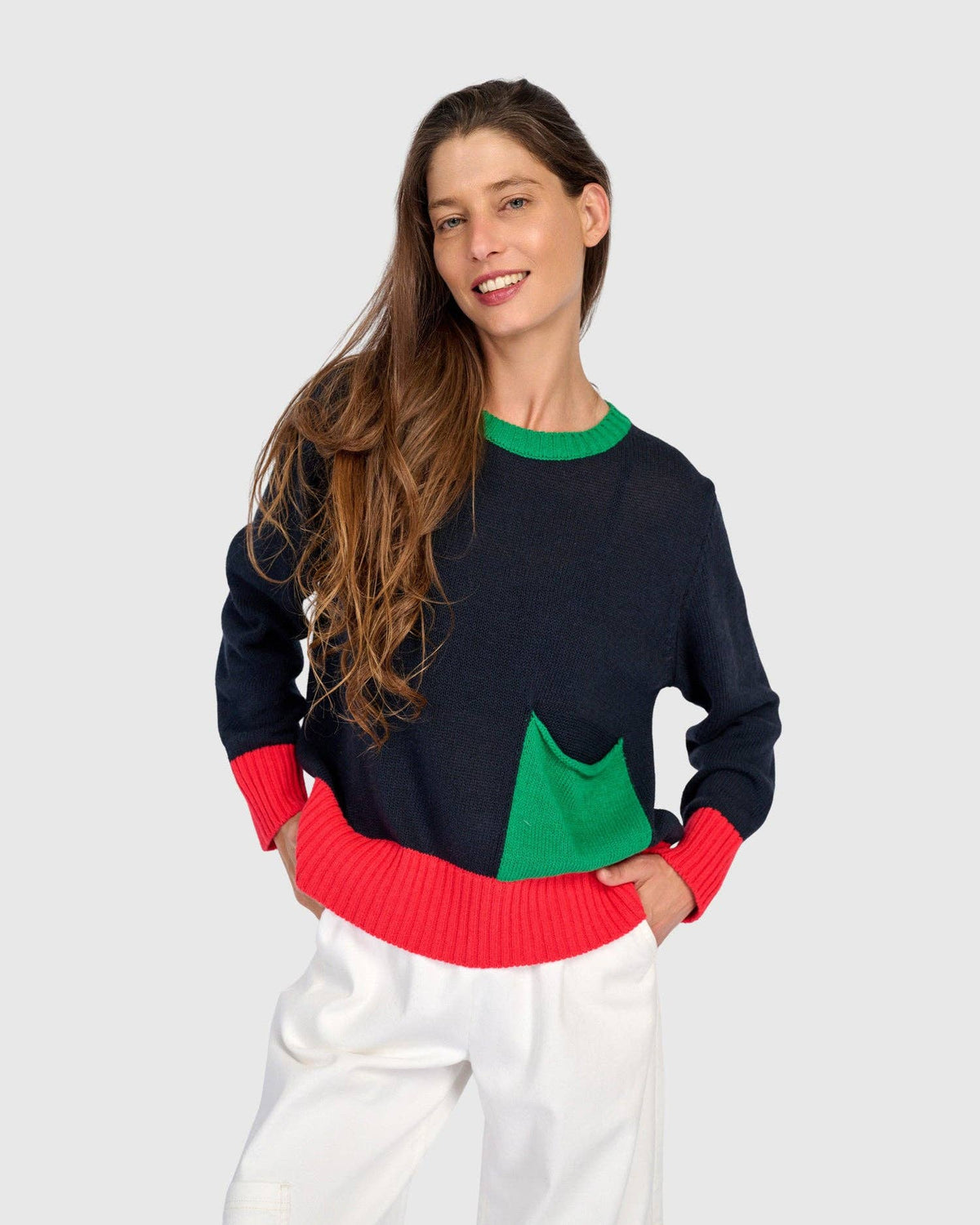 Bauble Pocket Sweater, Green: Green / ONE SIZE
