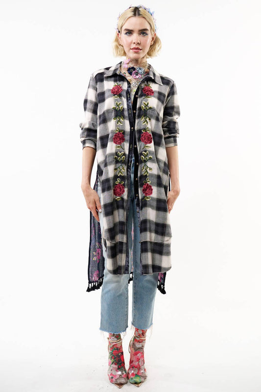 Feeling Special Shirt-Dress: Black/white / L