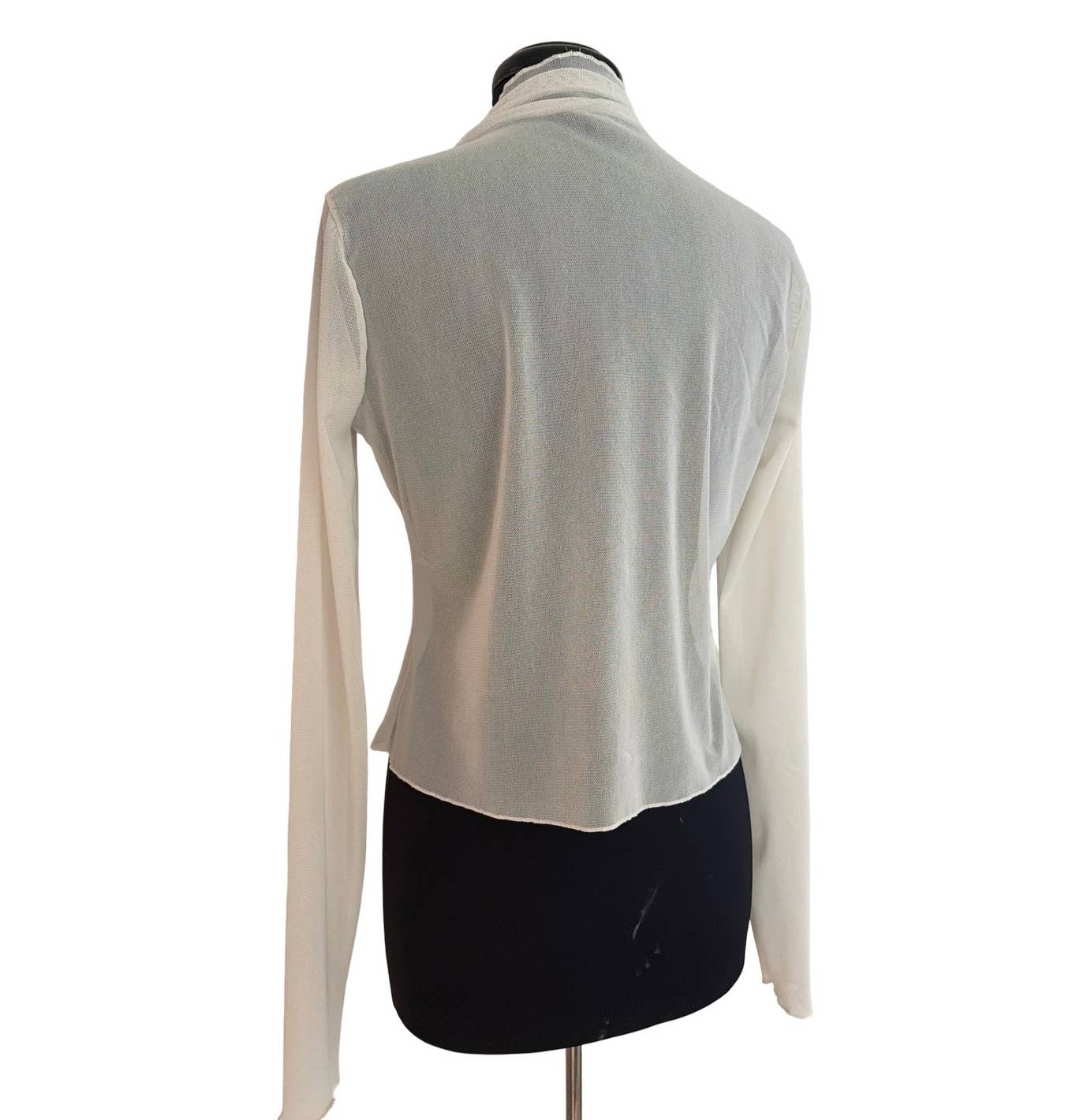 MAXIMA Sheer long Sleeve jacket Bolero - CREAM: M
