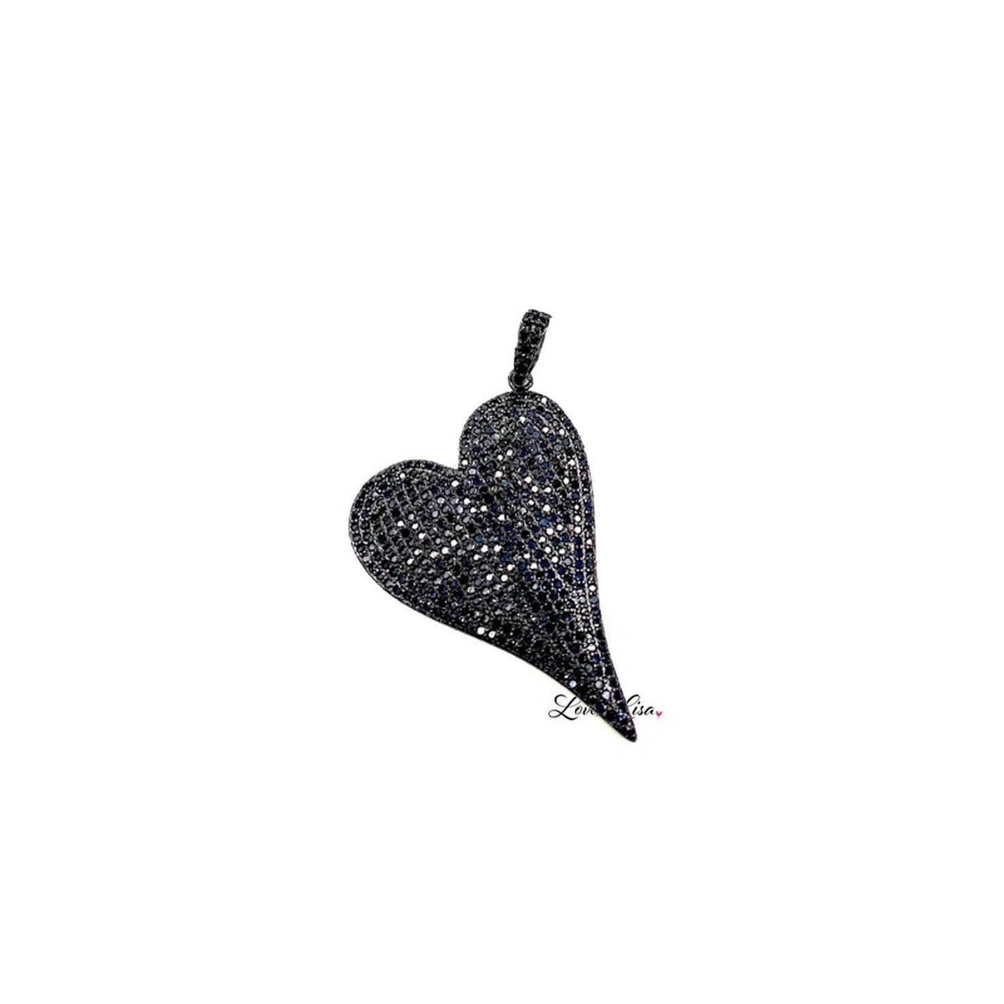 Magnificent Slanted Heart Charm: Gold