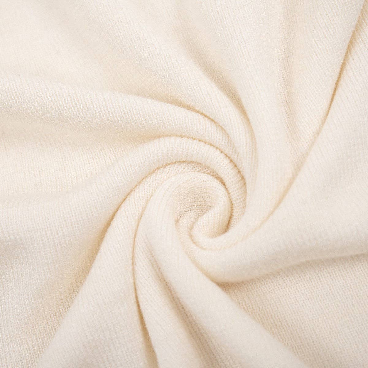 Off-Shoulder Knitted Top Slim Fit Solid Color Long Sleeve Pullover: Oatmeal / S