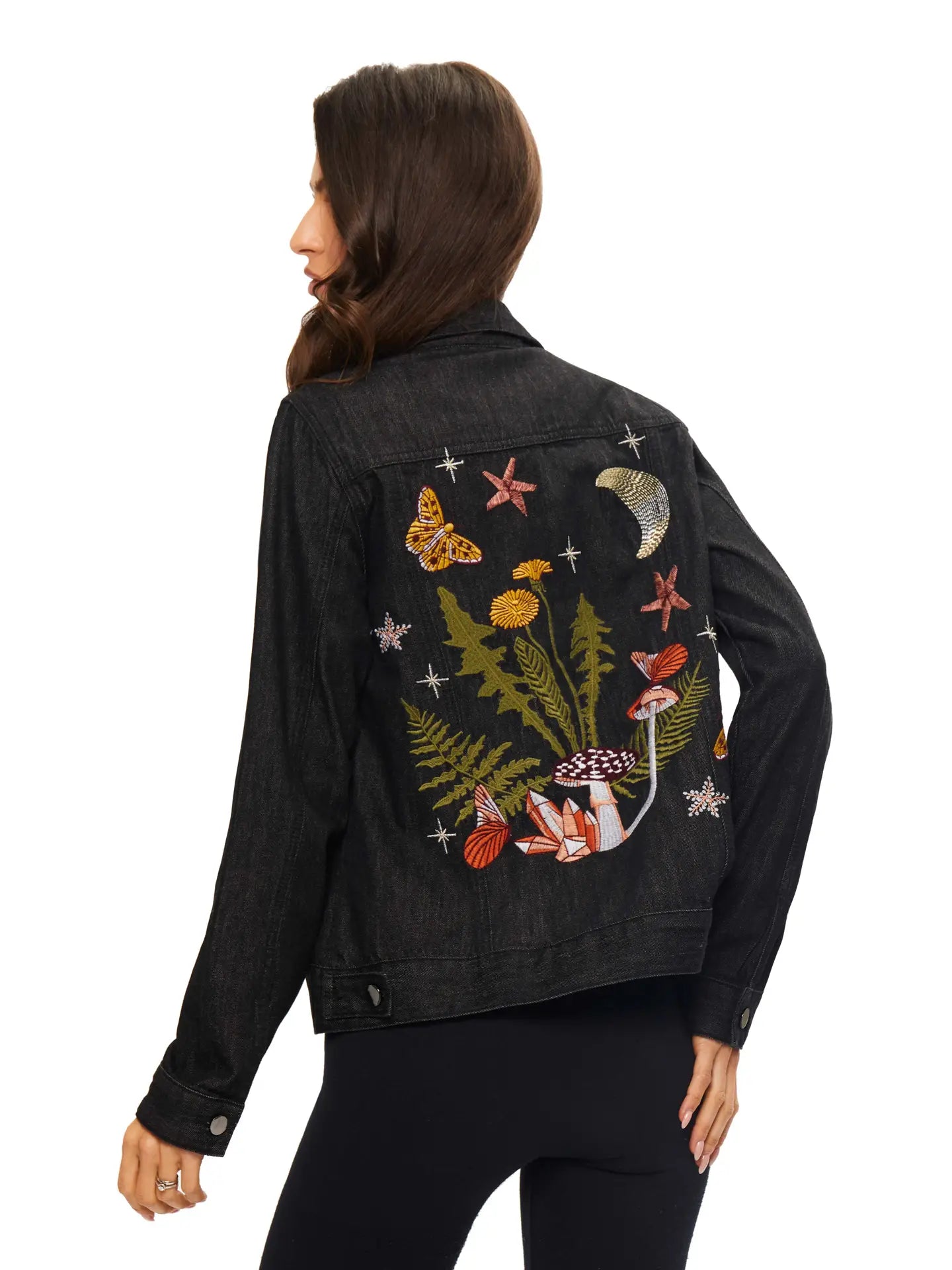 Denim Embroidered Jacket A7222