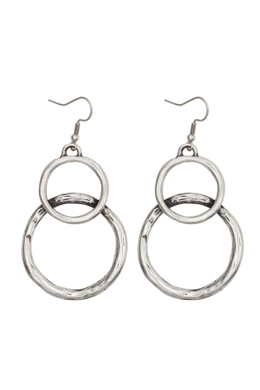 Handmade Tangle Hoop Pewter Earrings - NE1539