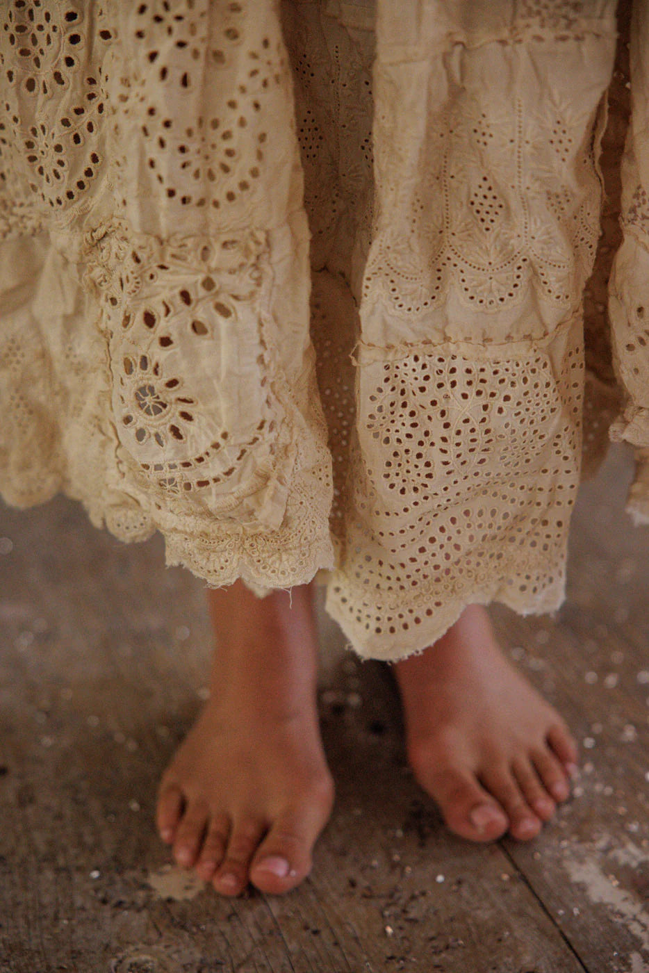 Eyelet Patchwork Pissarro Skirt 237 - Magnolia Pearl