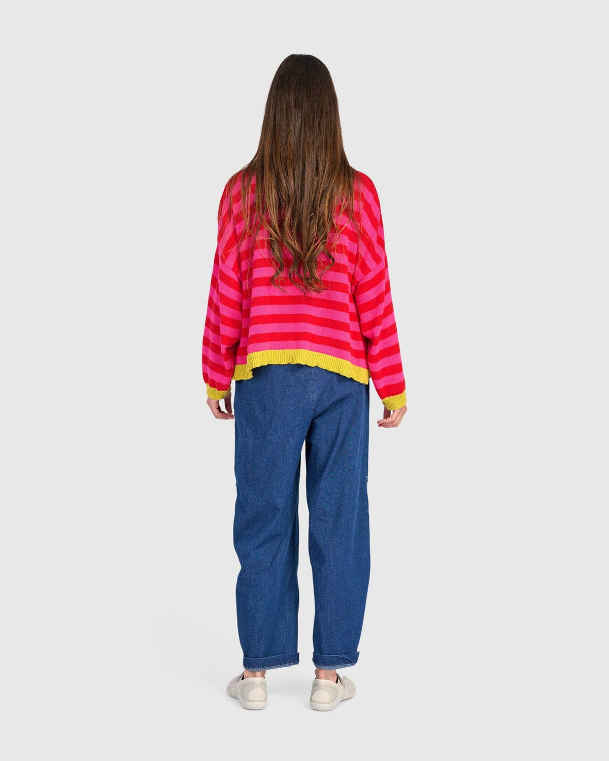 Lolly Stripe Sweater, Fuchsia: Fuchsia / ONE SIZE