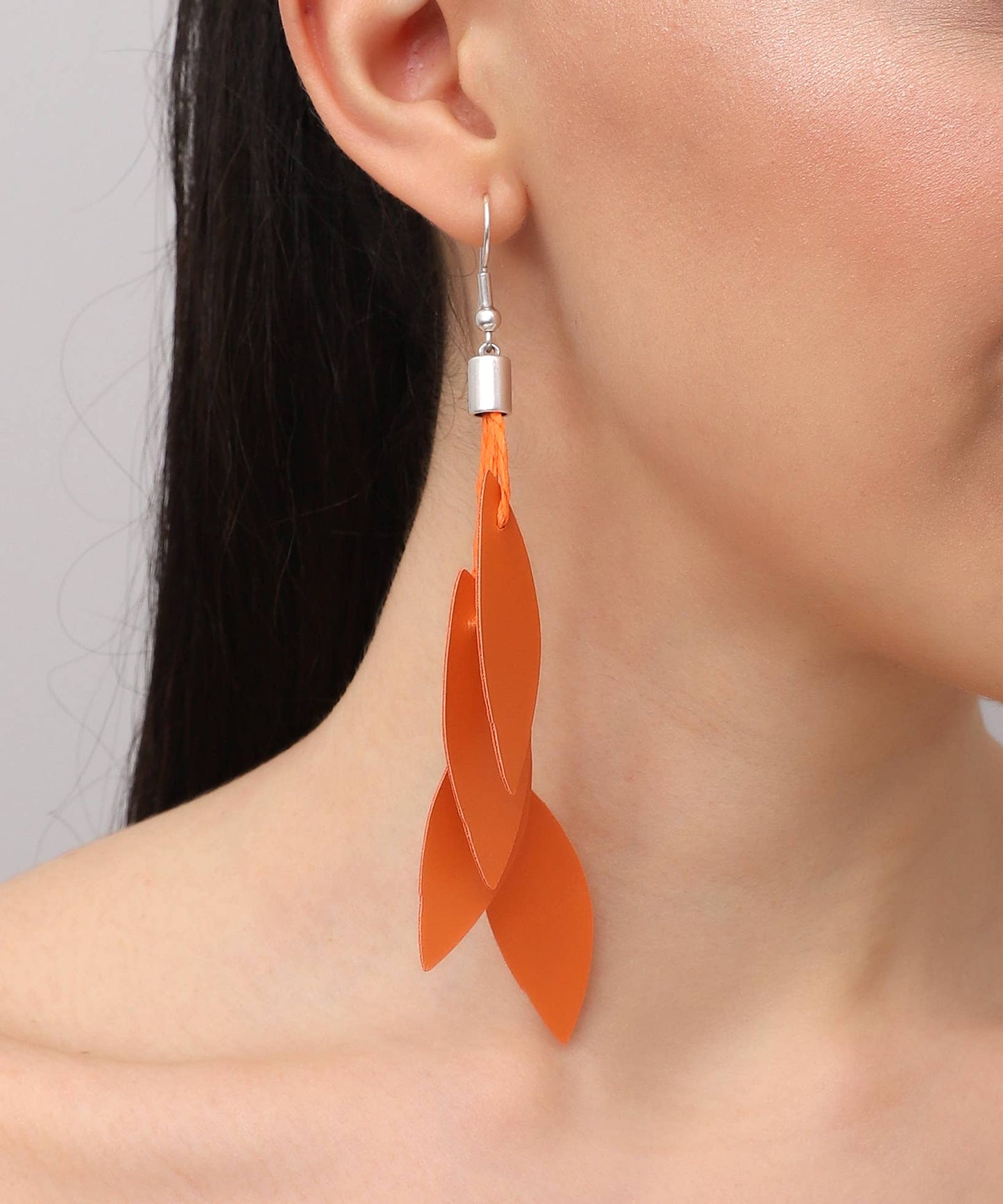 Handmade special design leather leaf jewelry set: Red