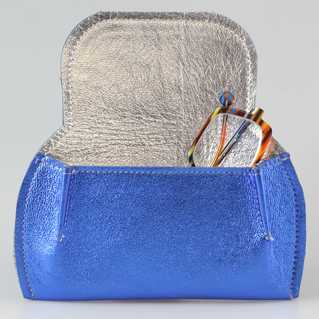 The Marla Sunglass Case: Metallic Leather!: Ruby