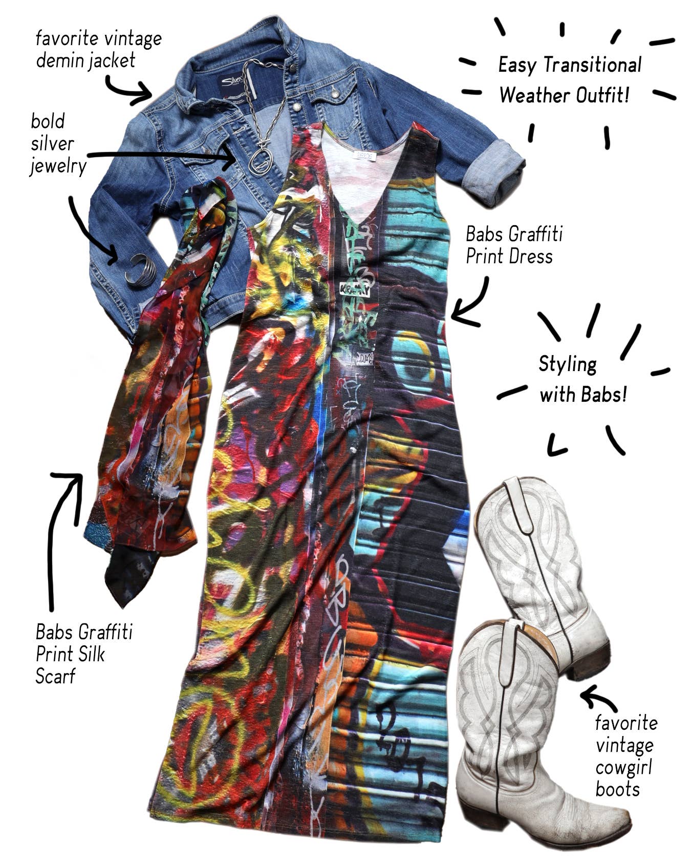 Graffiti Print Maxi Dress: S