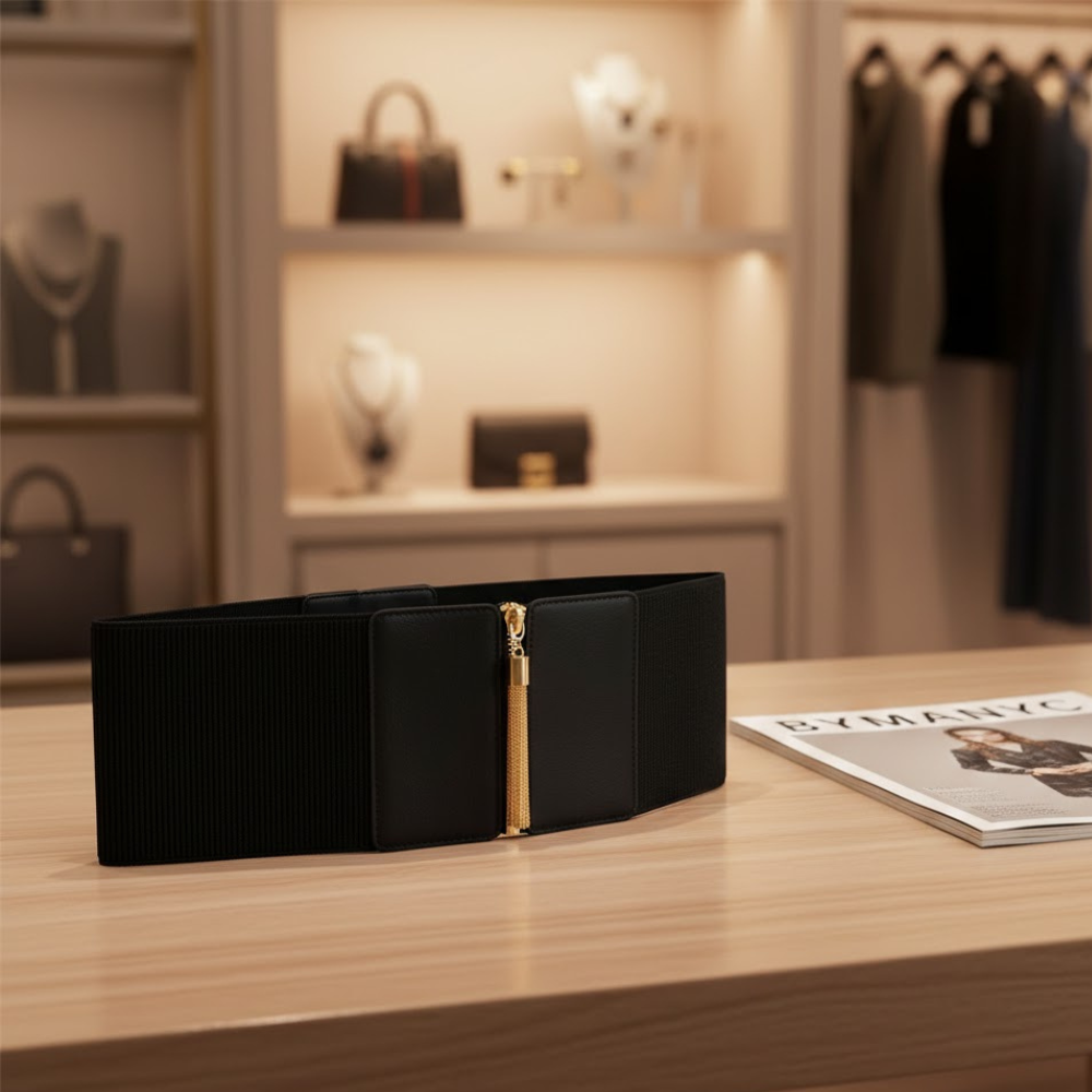 Women's Belts: Soho | Manhattan Chic Collection BYMANYC ® New York: 71x12cm / Black belt