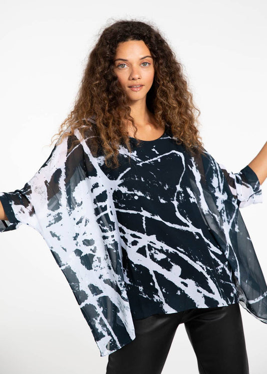 Capri Poncho in Rearrange - In Stock: 0001