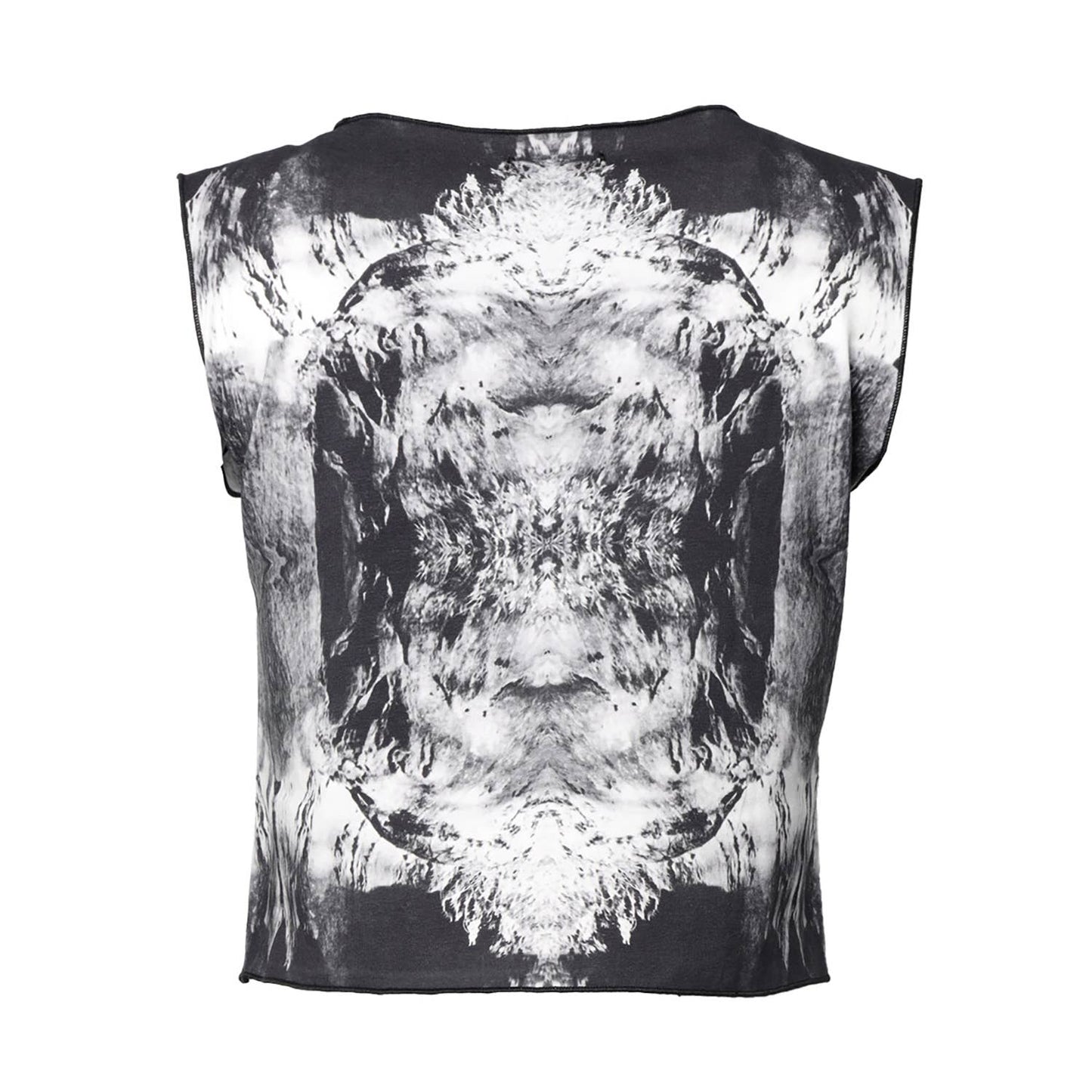 Babs Sleeveless Stretchy Crop Top - Nature Print: L