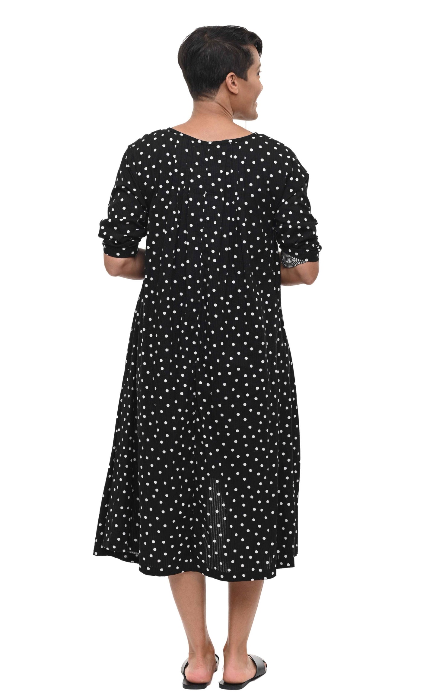 CV49 Lexi Dress in Black White  Dot*: S