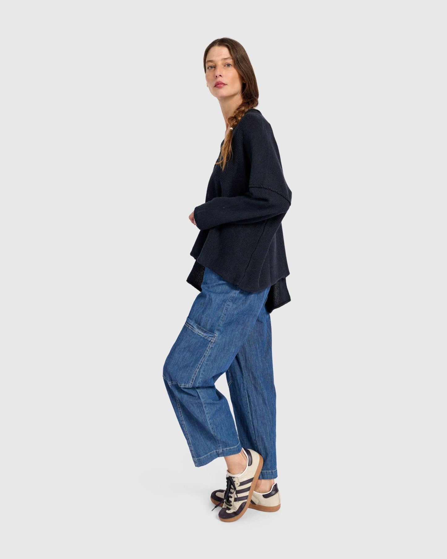 Bliss Slouchy Sweater, Navy: NAVY / ONE SIZE