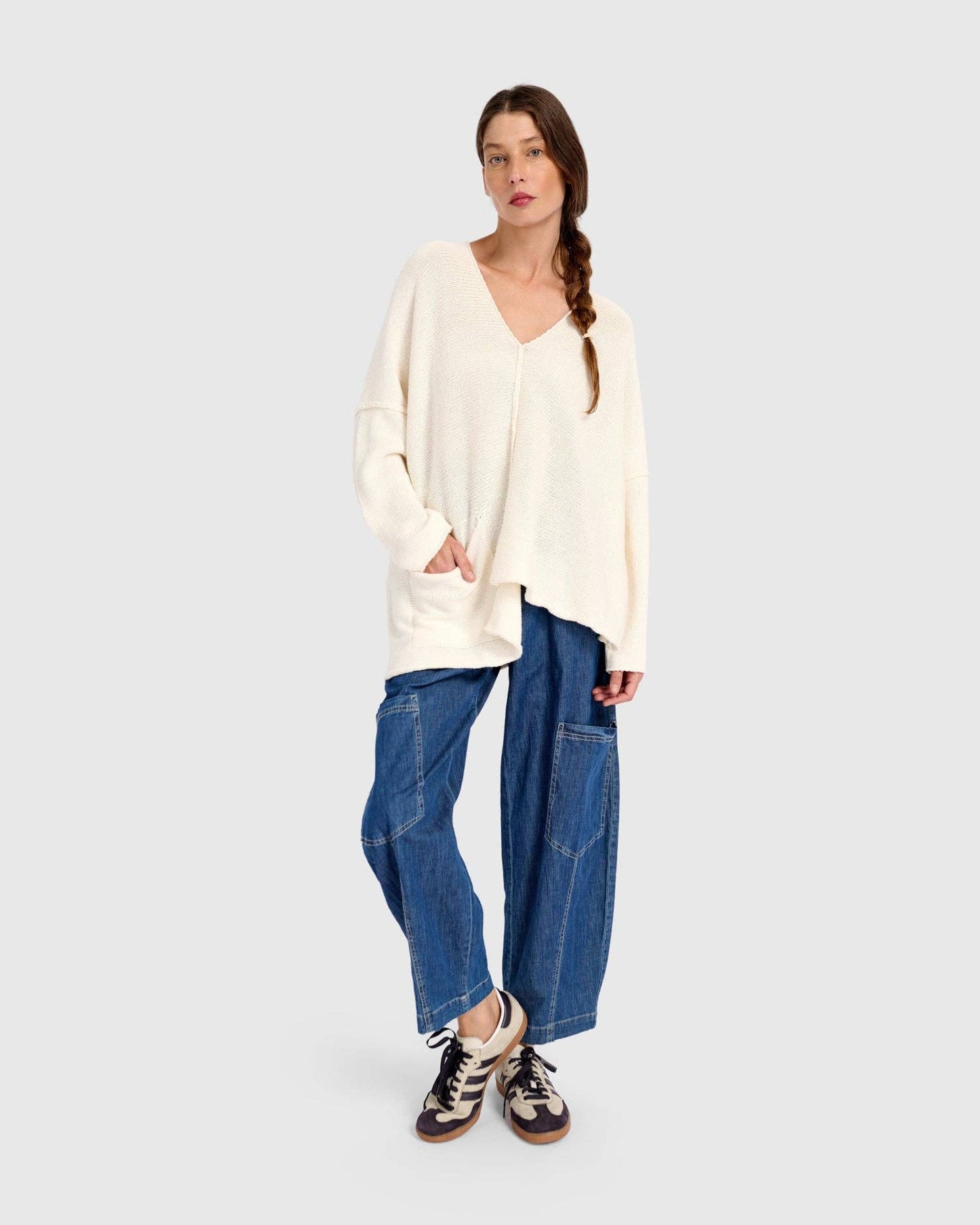 Bliss Slouchy Sweater, Cream: Cream / ONE SIZE