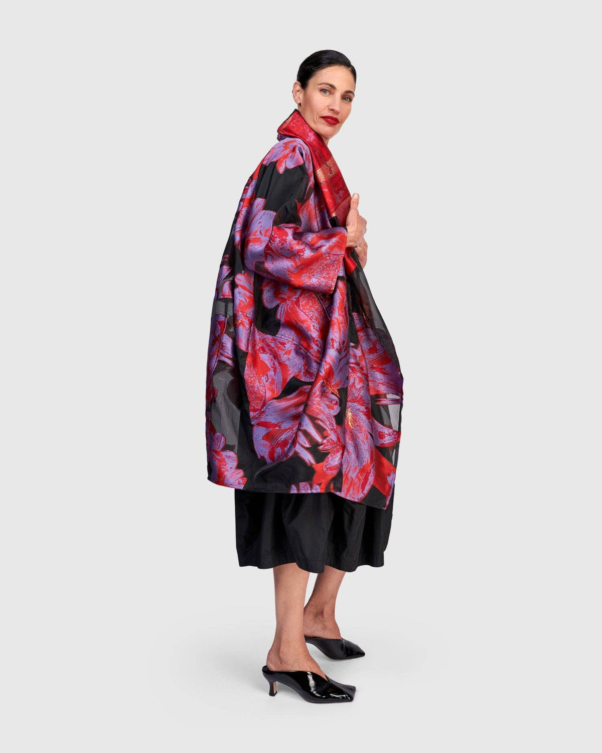 Yoru Cocoon Jacket, Red/Purple Floral: Tsarina / XL (US 18-20)
